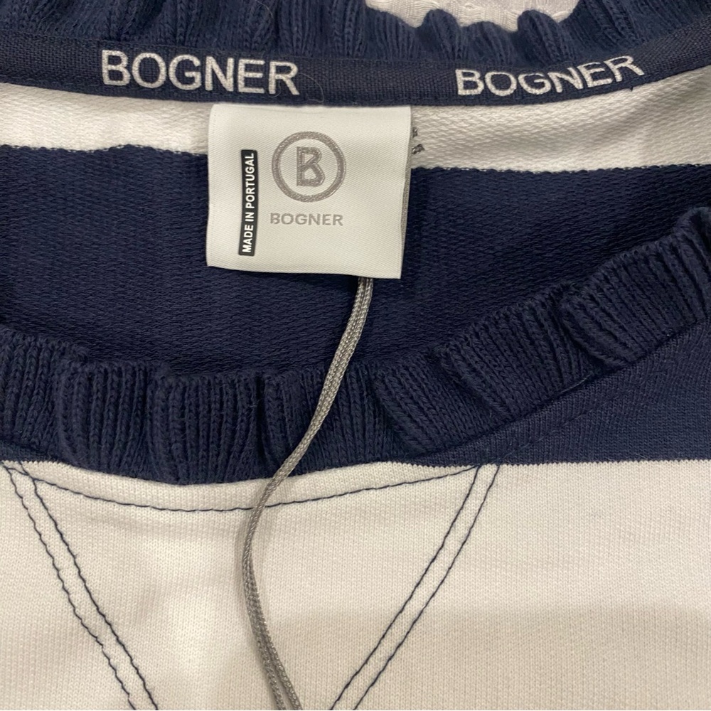 Bogner Women's Blue Striped Ira Dress - Sz Medium (8) - Picture 12 of 16